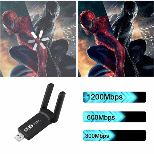 Dual Band 1200Mbps USB WiFi Adapter