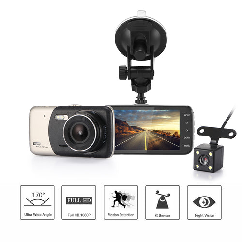 Dual Lens Dash Camera — 1080P Full HD, Front & Rear Recording