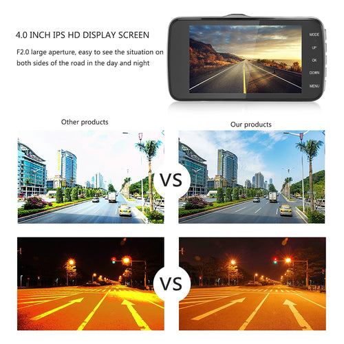 Dual Lens Dash Camera — 1080P Full HD, Front & Rear Recording