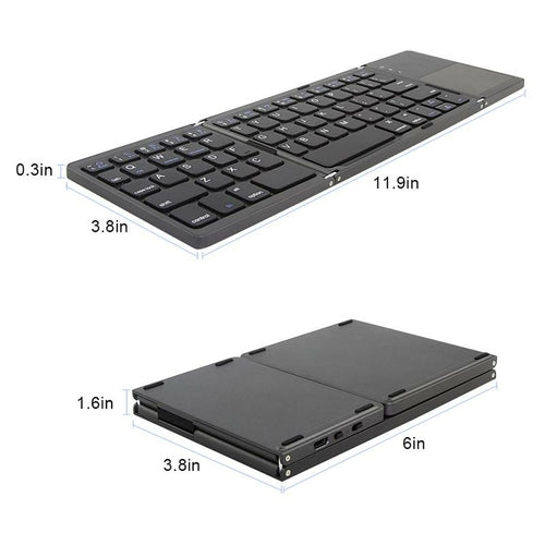 Portable Foldable Bluetooth Keyboard — Compact Wireless Mini Design